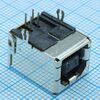 61729-1011BLF, разъем usb 2.0 тип b стандартный угловой монтаж в отверстие