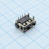 USB 4AFR-RV розетка на плату 4p, разъем usb тип a, розетка, 4 контакта на плату, угловой монтаж, реверсивная (площадка с конактами снизу)