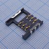 115C-AC00-R, сокет mini sim катры с захватом 6 pin