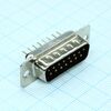 DS1034-15MBNSISS, разъем d-sub, вилка на плату, 15 контактов, вертикальный / чёрный