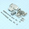DS1047-15M2L-N, кожух для разъема d-sub 15 контактов, металл, с удлиненными винтами