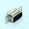 DS1034-09MBNSISS, разъем d-sub, вилка на плату, 9 контактов, вертикальный / чёрный