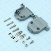 KLS1-DB-15P-S-G, кожух для разъема d-sub 15pin, пластик, серый. предназначен для защиты от повреждений разъема