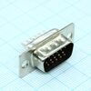 DS1035-15MBNSISS, d-sub разъем высокой плотности, пайка на кабель, вилка, 15 контактов, цвет - чёрный