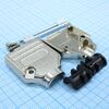 L-KLS1-DBA-09P-L, кожух для разъема d-sub 9pin с удлиненными винтами, металлический