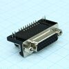 DS1038-26FBNSIA74-0CC, d-sub разъем высокой плотности, пайка на плату, прямой угол, розетка