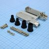 DS1047-01-25M2, кожух для разъема d-sub 25pin с удлиненными винтами, металлизированный угловой