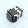 DS PS-22 БФЧЧ, кнопка без фиксации, 2 группы контактов на переключение, 250v 3a, черный корпус, черная клавиша, подсветка красный светодиод
