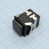 DS PS-22 ФЧЧ, кнопка с фиксацией, 2 группы контактов на переключение, 250v 3a, черный корпус, черная клавиша,подсветка красный светодиод