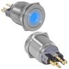 GQ22PF-11ZD/B/N ON-OFF+OFF-ON, антивандальная кнопка металлическая с фиксацией, посадочная резьба м22, контакты под пайку, с подсветкой