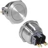 GQ28PF-11Z/N ON-OFF+OFF-ON, антивандальная кнопка металлическая с фиксацией, посадочная резьба м28, контакты под пайку