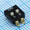 L-KLS7-KL-02-N-00, dip-переключатель 2 группы smd монтаж шаг 2.54мм 0.025а 24в с выступающим движком