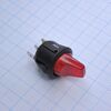 DS RWB-224 кр 12V, 2 положения клавиши, 1 группа контактов на замыкание 250vac 6a, ширина контакта 4.8мм, красная подсветка 12в