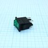 RK2-03 2X1 B/G"0-", выключатель клавишный on-off без подсветки цвет корпуса (черный) цвет кнопки (зеленый)