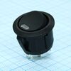 R13-112LBBOTR3-G, выключатель клавишный круглый 6а 250в on-off 4 pin -черный- c красной led подсветкой