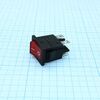 RK2-03 2X1 B/R"0-", выключатель клавишный on-off без подсветки цвет корпуса (черный) цвет кнопки (красный)