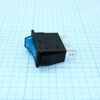 RK1-11 1X1N B/BL"0-", выключатель клавишный on-off с подсветкой цвет корпуса (черный) цвет кнопки (синий)