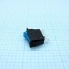 RK1-15 1X1N B/BL, выключатель клавишный on-off с подсветкой цвет корпуса (черный) цвет кнопки (синий)