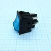 RK1-03 2X1 B/BL"0-", выключатель клавишный on-off без подсветки цвет корпуса (черный) цвет кнопки (синий)