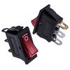 KCD3-101N-C3-R/3P ON-OFF, клавишный переключатель on-off 3pin, с подсветкой 250в 15а