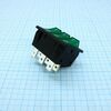 RK1-37 1X1X3 B/G"0-", выключатель клавишный on-off без подсветки цвет корпуса (черный) цвет кнопки (зеленый)