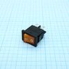 RK2-03 2X1N B/OR"0-", выключатель клавишный on-off с подсветкой цвет корпуса (черный) цвет кнопки (оранжевый)