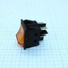 RK1-03 2X1N B/OR"0-", выключатель клавишный on-off с подсветкой цвет корпуса (черный) цвет кнопки (оранжевый)
