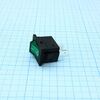 RK2-16 1X1 B/G"0-", выключатель клавишный on-off без подсветки цвет корпуса (черный) цвет кнопки (зеленый)