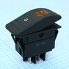 RK1-06N-12V желтый, выключатель клавишный on-off с подсветкой (4c) 35а 12в