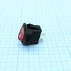 RK2-13 1X1 B/R"0-", выключатель клавишный on-off без подсветки цвет корпуса (черный) цвет кнопки (красный)