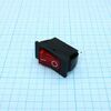 RK1-17 1X1 B/R"0-", выключатель клавишный on-off без подсветки цвет корпуса (черный) цвет кнопки (красный)