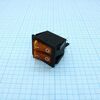RK1-22 1X1X2N B/OR"0-", выключатель клавишный on-off с подсветкой цвет корпуса (черный) цвет кнопки (оранжевый)