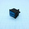 RK1-23AB 1X1X2N B/BL"I,II", выключатель клавишный on-off с подсветкой цвет корпуса (черный) цвет кнопки (синий)