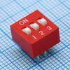 L-KLS7-DST-03-R-00, dip-переключатель 3 группы красный монтаж в отверстие шаг 2.54мм 0.025a 24в с выступающим движком