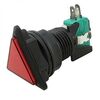 GMSI-6B-T NO(NC)+NC(NO) RED, кнопка треугольная с led подсветкой, цвет красный, размер 38.2мм, посадочное отверстие 23.5мм, 5а/250в