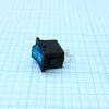 RK2-16 1X1 B/BL"0-", выключатель клавишный on-off без подсветки цвет корпуса (черный) цвет кнопки (синий)