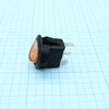 RK2-13 1X1N B/OR"0-", выключатель клавишный on-off с подсветкой цвет корпуса (черный) цвет кнопки (оранжевый)