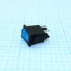 RK2-03 2X1 B/BL"0-", выключатель клавишный on-off без подсветки цвет корпуса (черный) цвет кнопки (синий)