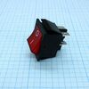 RK1-01 2X1 B/R"0-", выключатель клавишный on-off без подсветки цвет корпуса (черный) цвет кнопки (красный)