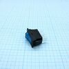 RK1-17 1X1N B/BL"0-", выключатель клавишный on-off с подсветкой цвет корпуса (черный) цвет кнопки (синий)