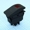 RK1-06N-250V красный, выключатель клавишный on-off с подсветкой (4c) 6а 250в