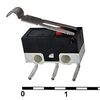 DM1-02D-30G-G, микропереключатель с рычагом 12.8х6.5х5.8мм 2а 125в, угловой
