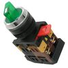 3SA12-22E-11XD/21 GREEN, переключатель поворотный серии 3sa12 на 2 положения, no+nc, 600в, 10а с подсветкой