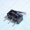 D2F-01-L, микропереключатель, 0.1а 30в 1.47н рычаг, монтаж в отверстие, spdt