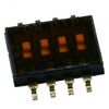 DHN-04-T-V, движковый переключатель 4 группы smd монтаж 1.27мм 25ма 24в с плёнкой положение вкл
