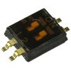 DHN-02-T-V, движковый переключатель 2 группы smd монтаж 1.27мм 25ма 24в с плёнкой положение вкл