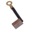 BRUSH-9 CU-C, щетка медно-графитовая плоская для электродвигателя, 5.9х7.7х12, медный провод боковой в изоляции, клемма о-типа латунь