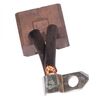 BRUSH-4 CU-C, щетка медно-графитовая плоская для электродвигателя, 9.4х24.7х22.9, двойной медный провод в изоляции, клемма плоская под м5, латунь