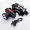 Фонарь аккум.налобный Космос KocAcHead3W, (лит.акк.3,7v1ah) 1св/д xpe 3w,180lm,ipx4,чёрн з/у micro usb