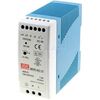 MDR-60-12, преобразователь ac-dc на din-рейку 60вт, выход 12в/0…5a, рег. вых 12…15в, вход 85…264v ac, 47…63гц /120…370в dc, изоляция 3000в ac, в кожухе 40х90х100мм, -20…+70°с
